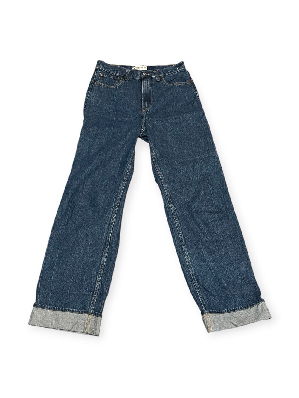 Abercrombie The Loose Jeans Women’s 26 2L Wide Leg Sewn Cuff Hems